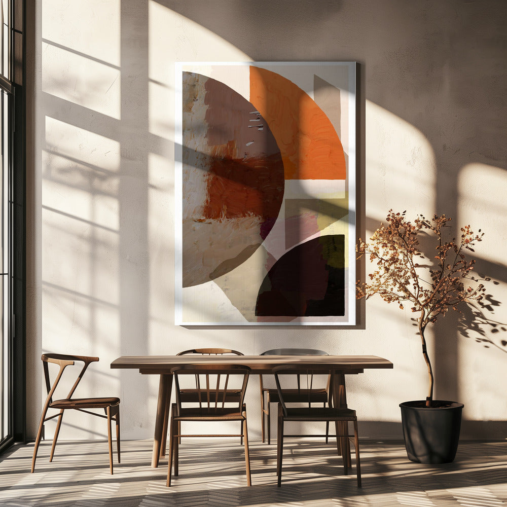 Gedurfde geometrische vormen en aardse tinten | Canvas