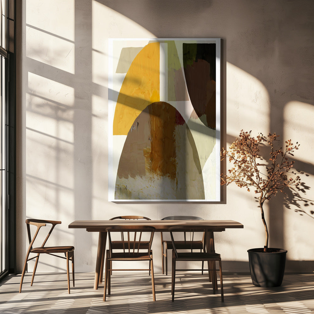 Gedurfde geometrische vormen in aardse tinten | Canvas
