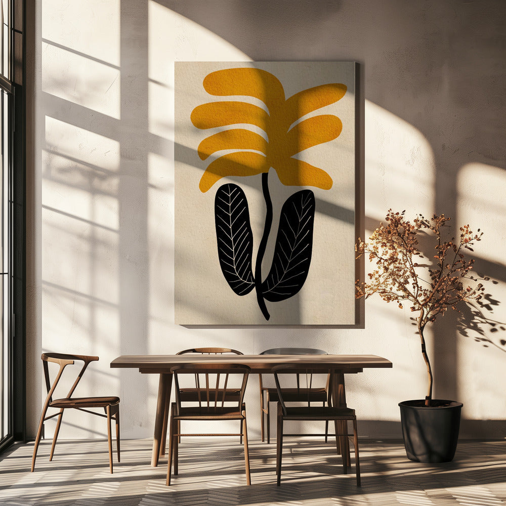 GELE bloemenbloem | Canvas