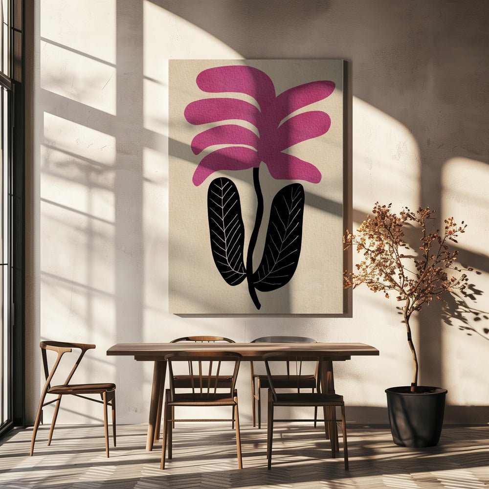 Roze bloemenbloem | Canvas