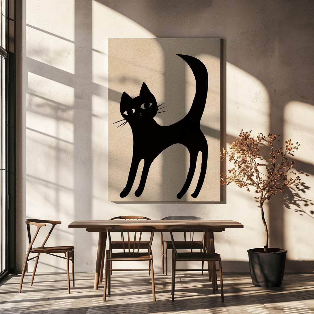 Zwarte kat | Canvas