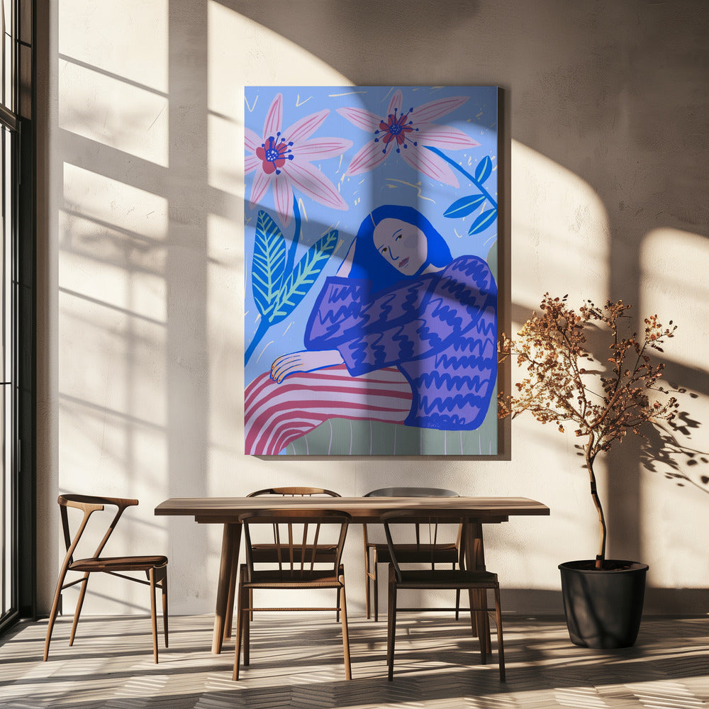 Zittende dame | Canvas