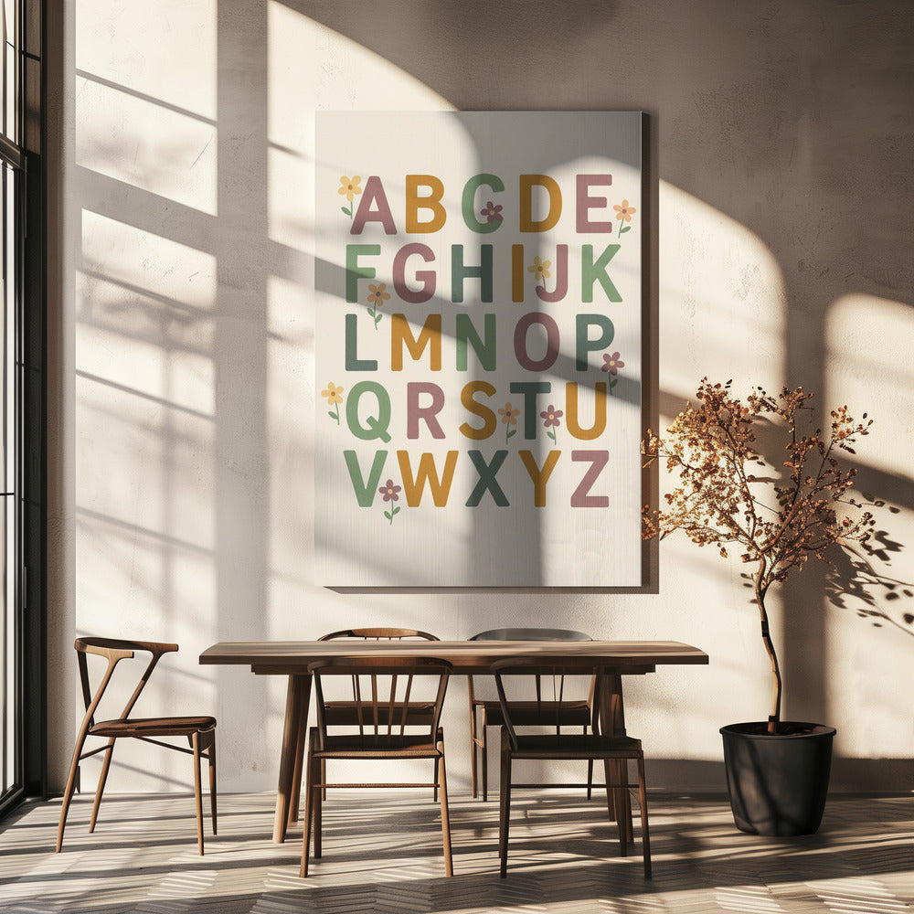 Bloemenalfabet Vreugde | Canvas