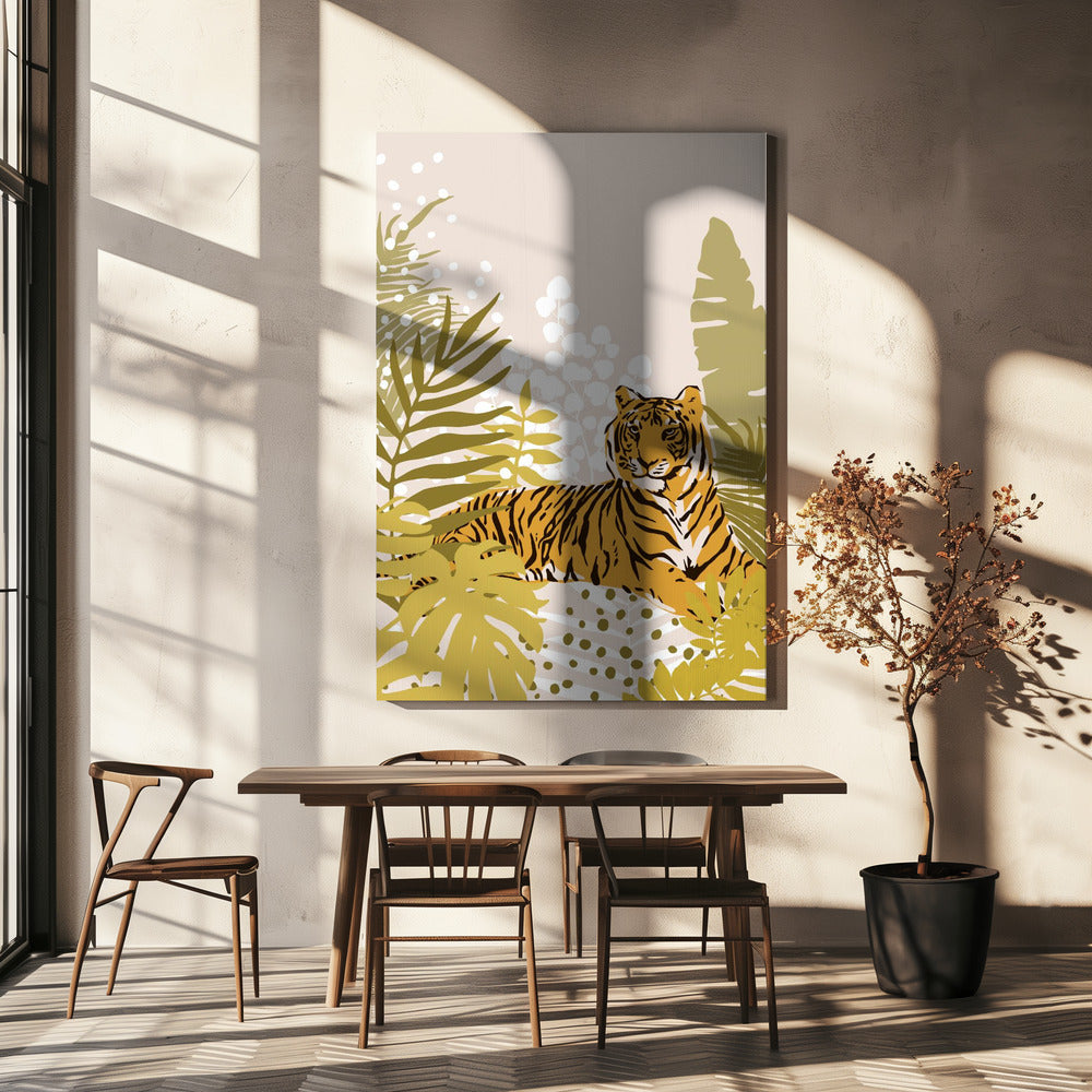 Tiger Laying Down By Cats and Dotz 30 X 42 Inches | Canvas