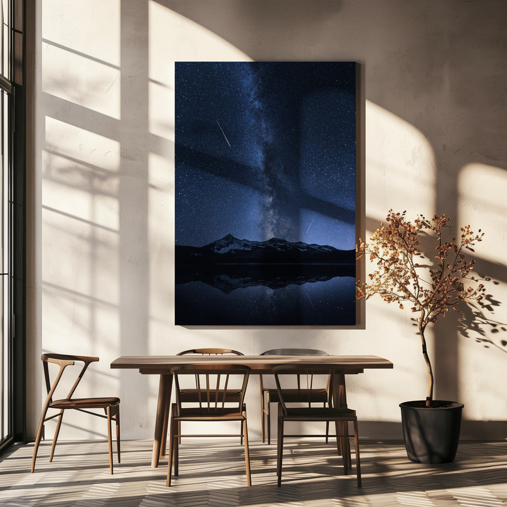 Reflectie van sterrenstelsels | Canvas