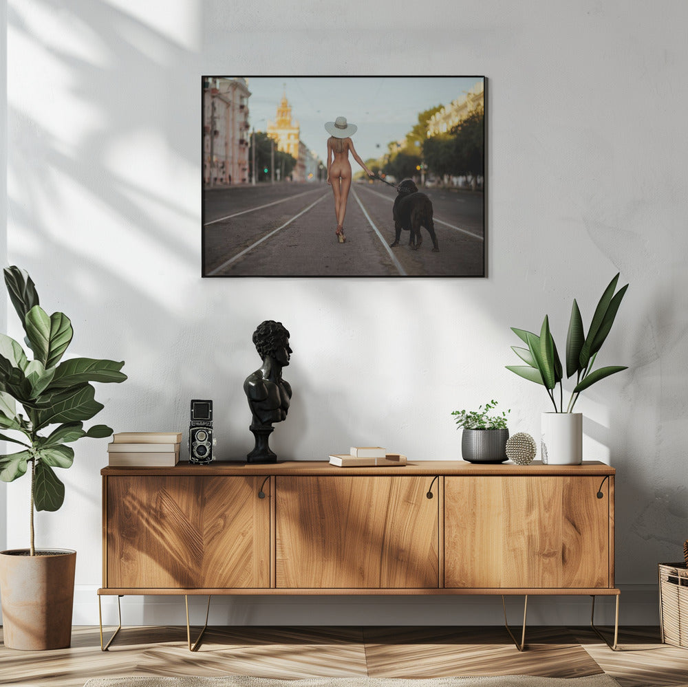 Lady with her dog | Poster