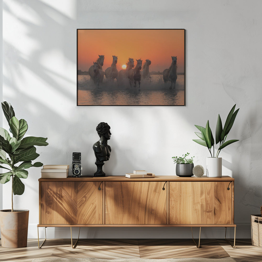 Zonsondergang in de Camargue | Poster