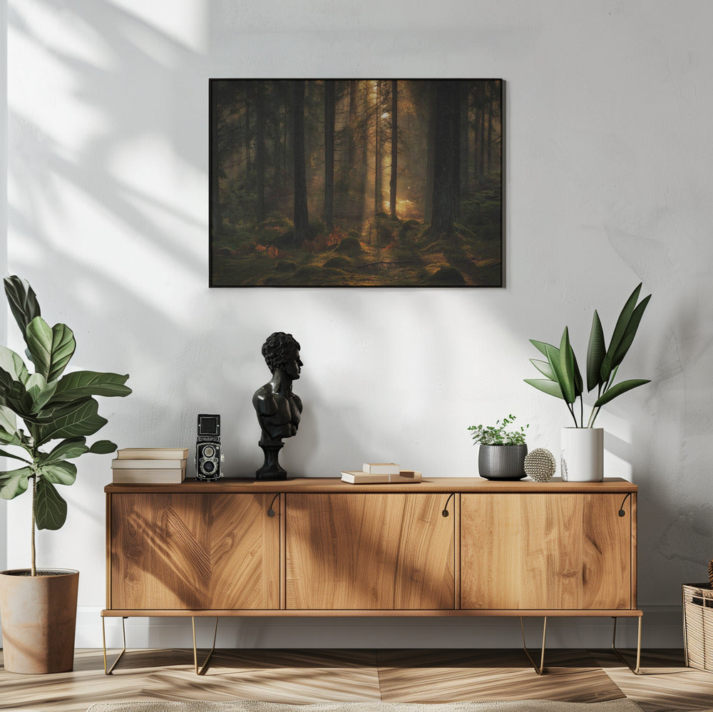 Het licht in het bos | Poster