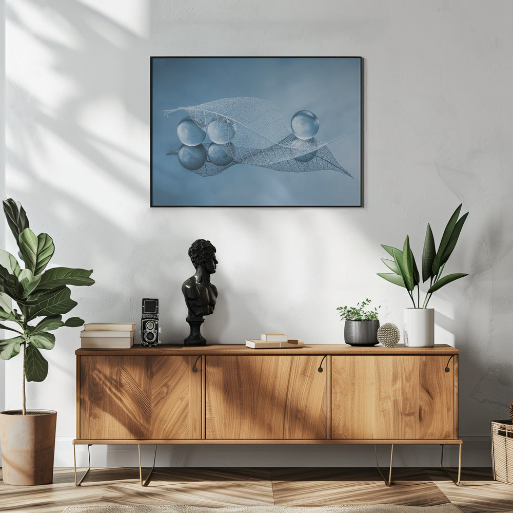 Droog blad en bubbels | Poster