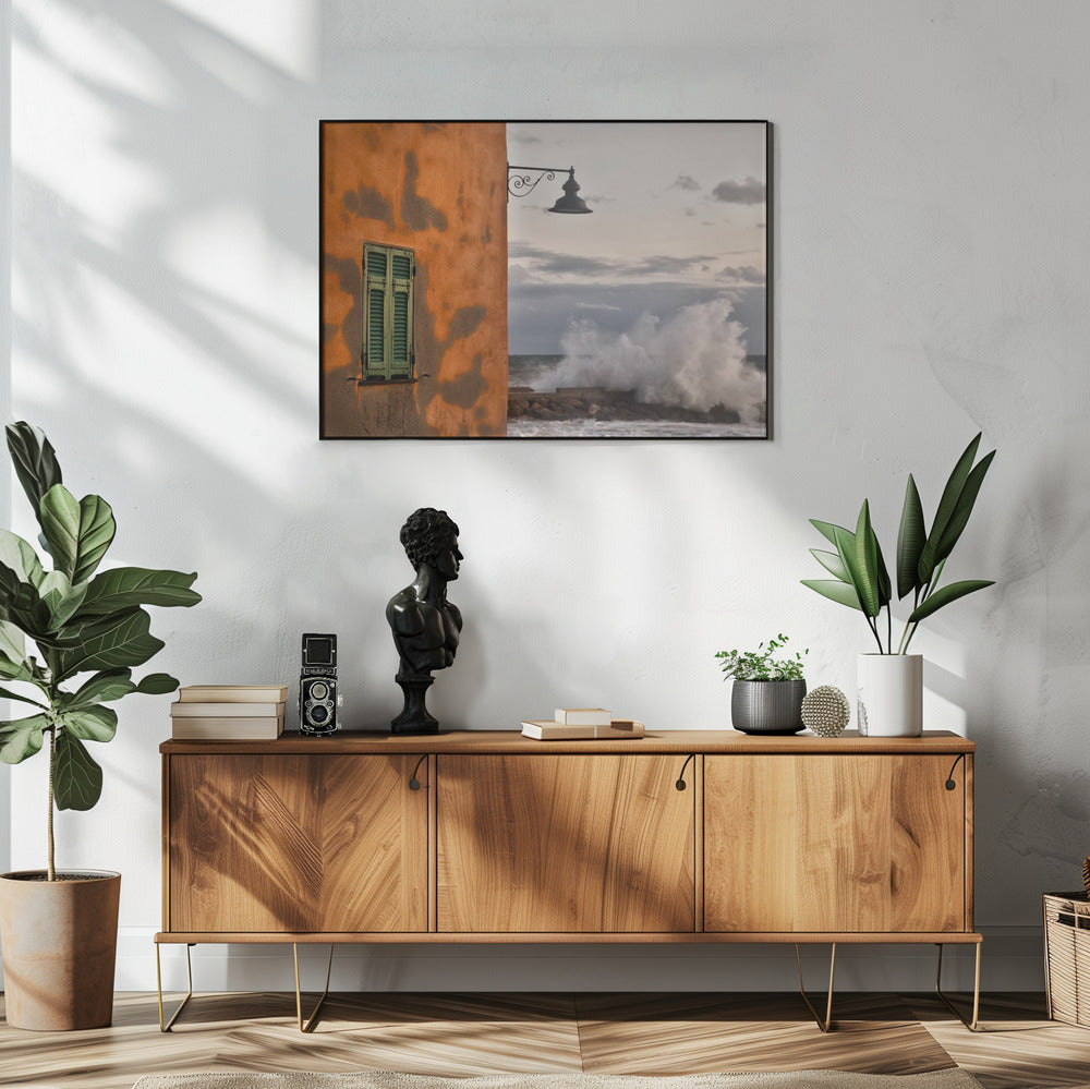 De muur en de golf | Poster