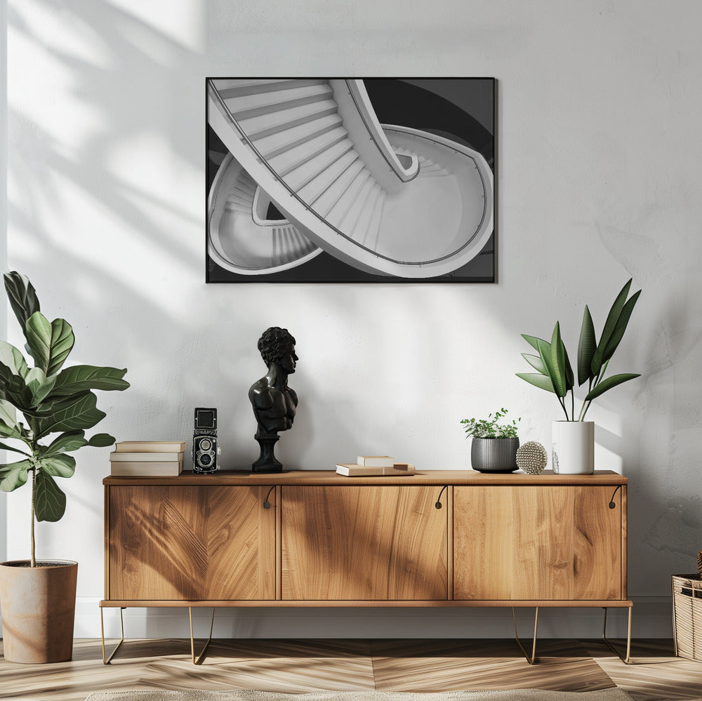 Zwart-wit trap | Poster