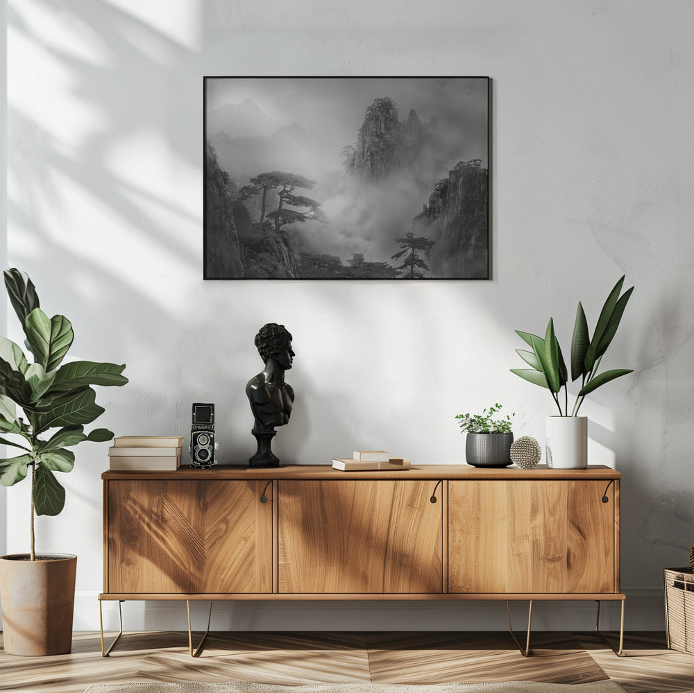 Huang Shan in de mist | Poster