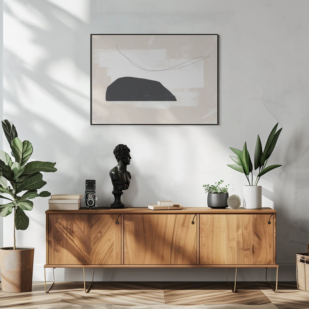 Zwarte geometrische vormen | Poster