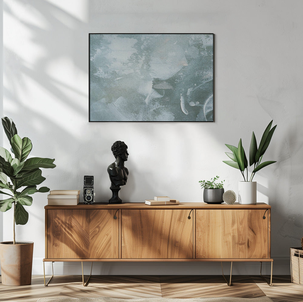Groen en wit acryl | Poster