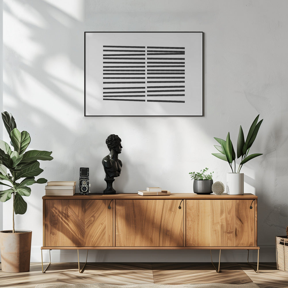 Parallelle zwarte lijnen | Poster