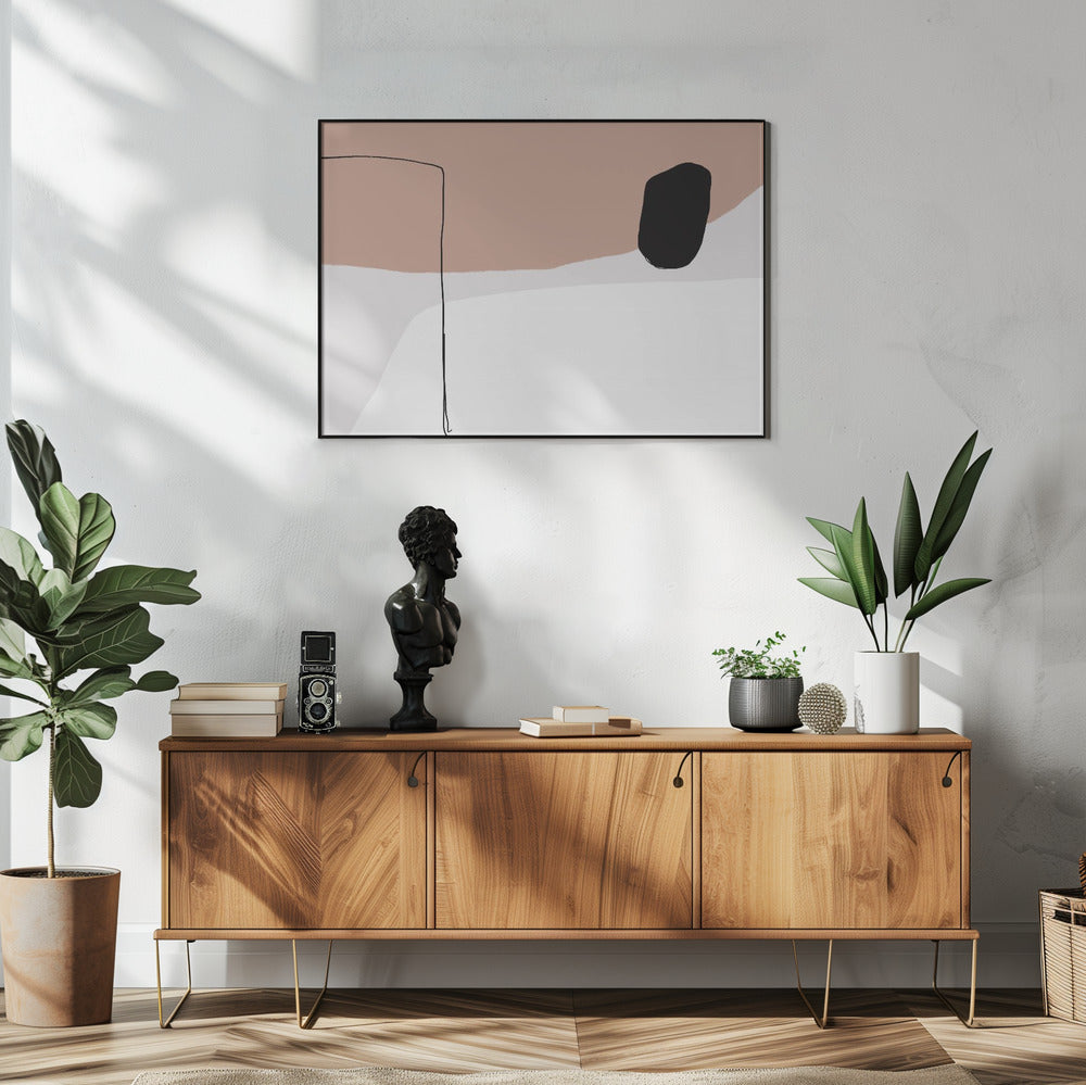 Minimalistische, gedurfde zwarte vormen | Poster