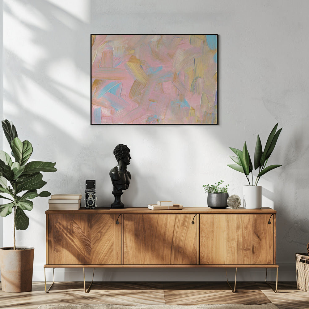 Levendige penseelstreken in pasteltinten | Poster