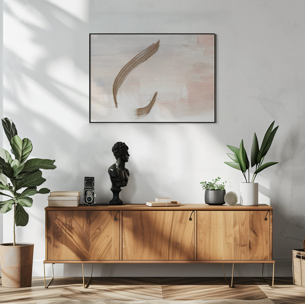 Zachte penseelstreken in aardse tinten | Poster