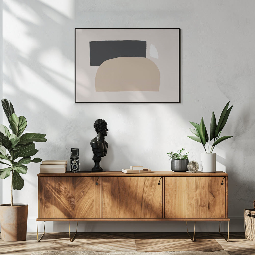 Geometrische vormen in neutrale tinten | Poster