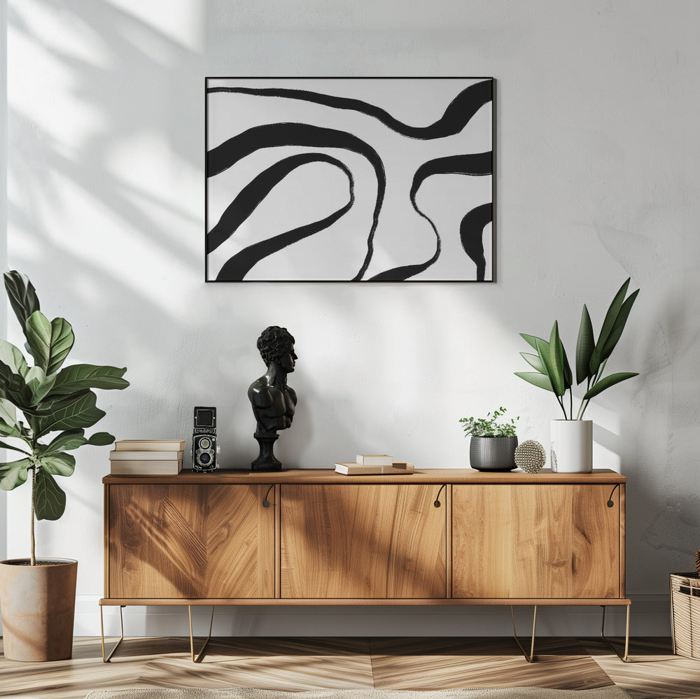 Vloeiende zebra-achtige strepen | Poster