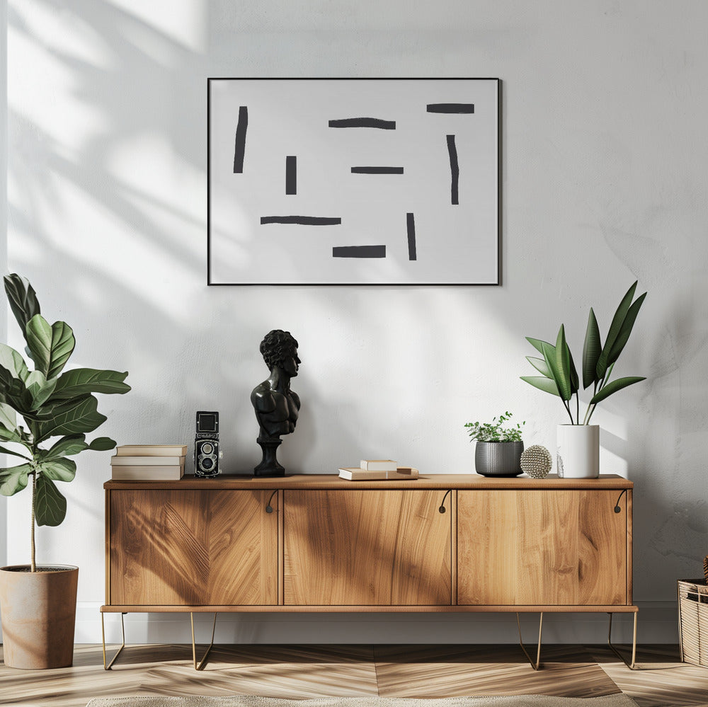 Zwarte lijnen op een witte achtergrond | Poster