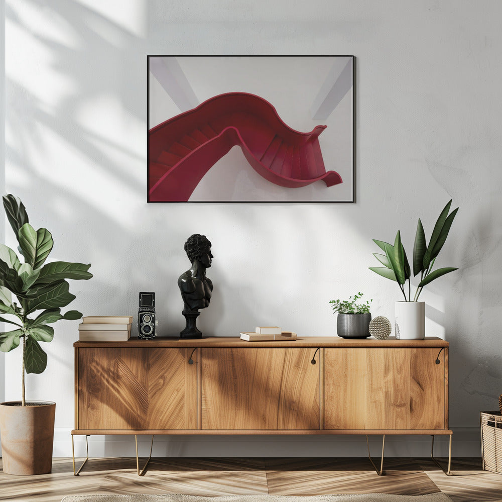 Red stairs | Poster
