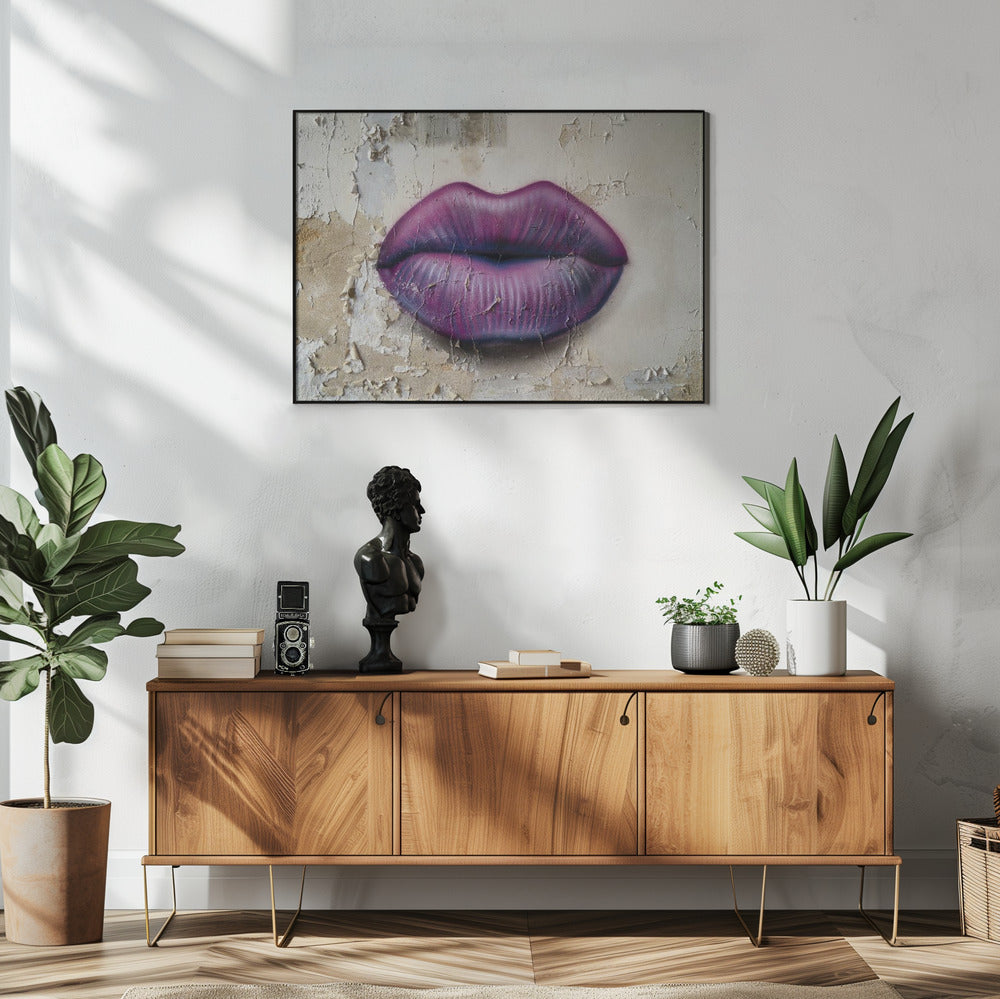 Lippen op de muur | Poster