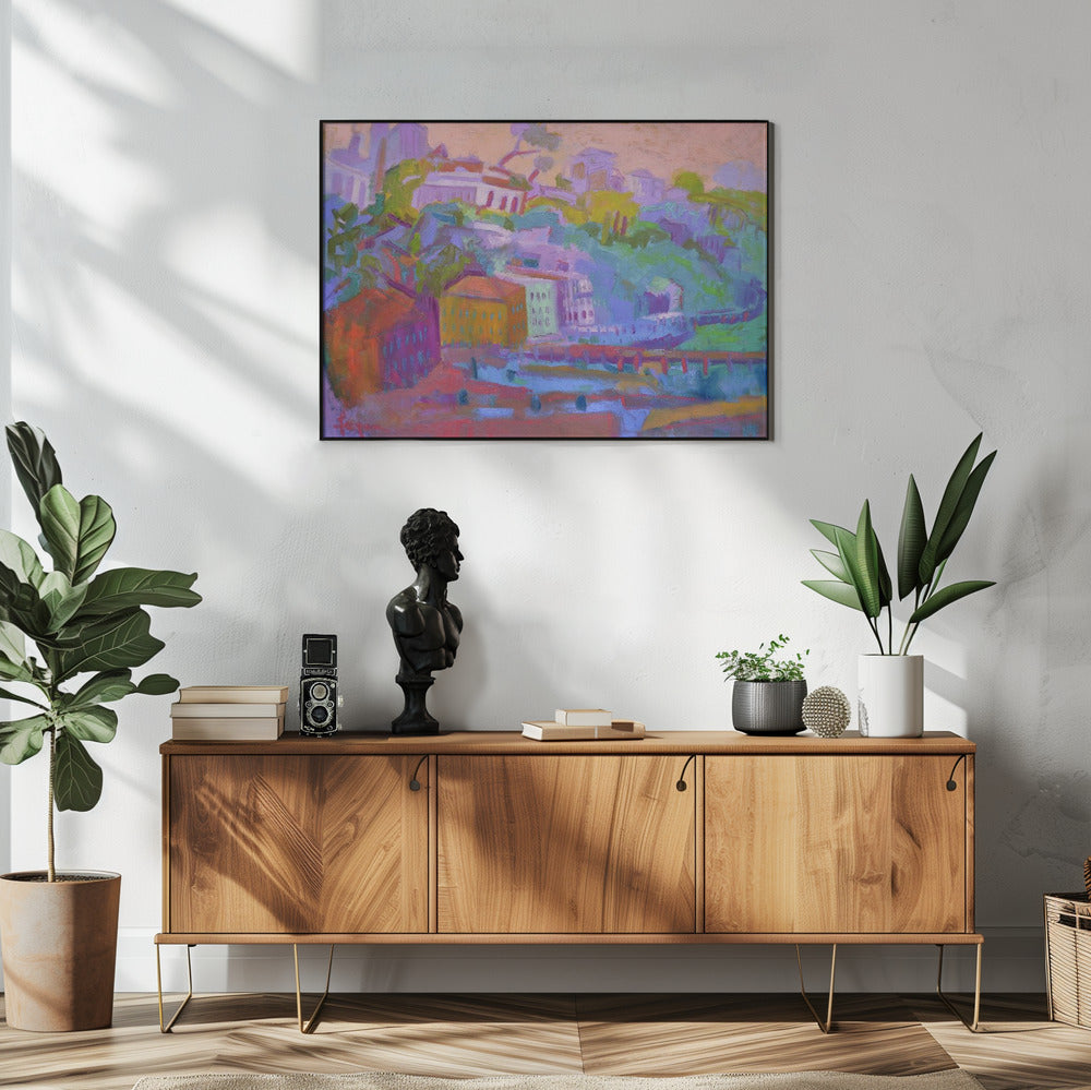 Kleurrijke heuvelscène | Poster
