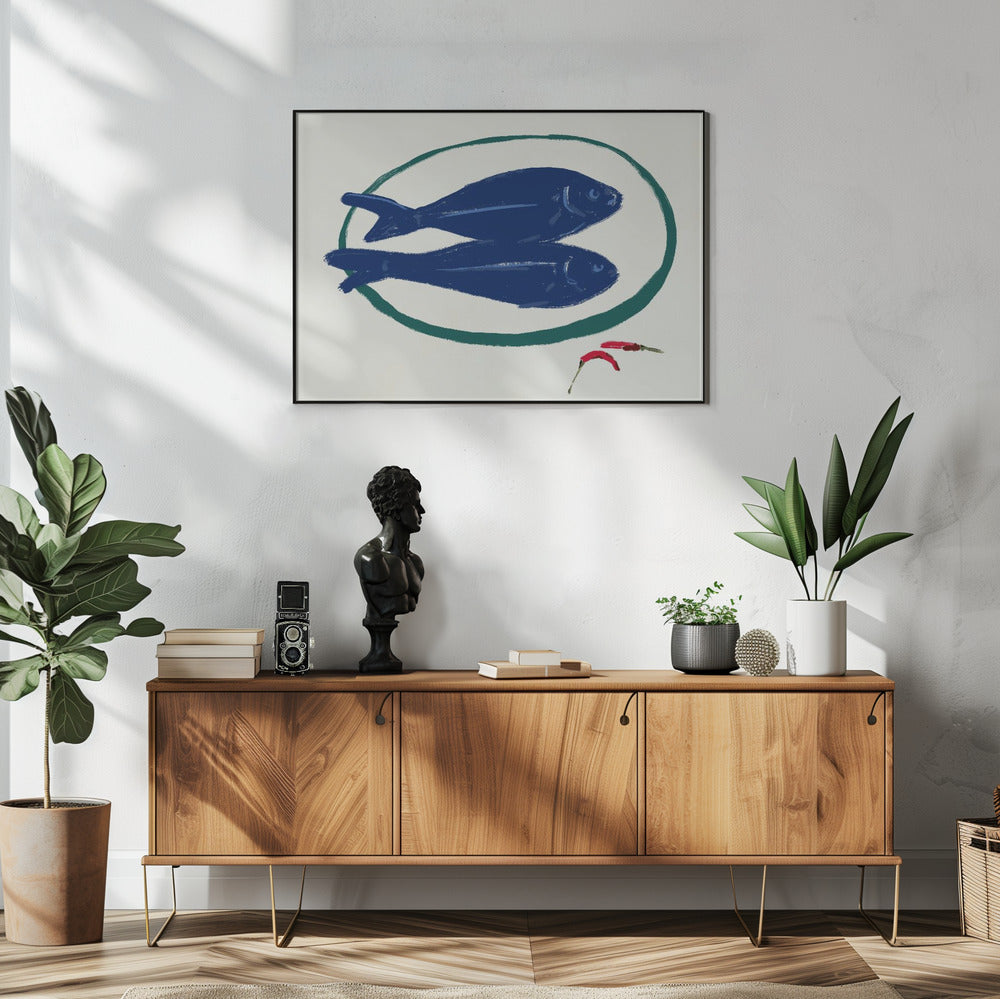 Blauwe Vis en Specerijen | Poster