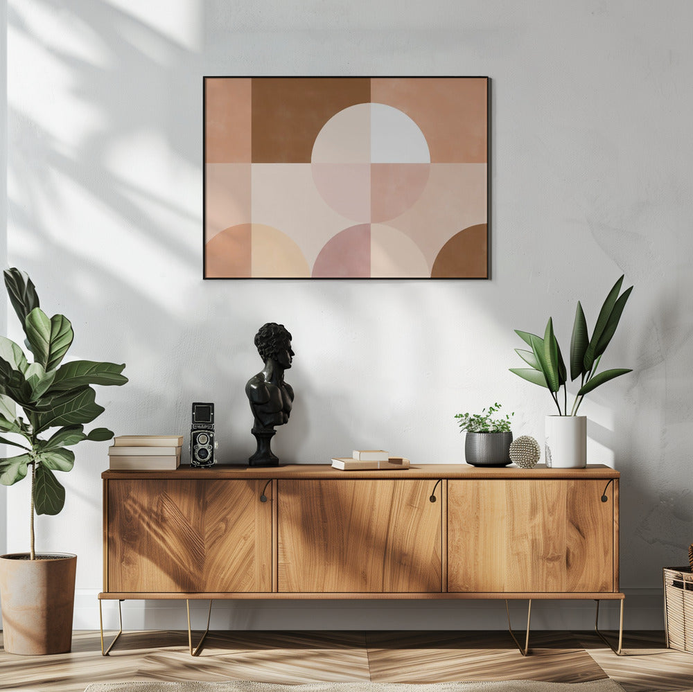 Geometrische vormen met warme aardse tinten | Poster