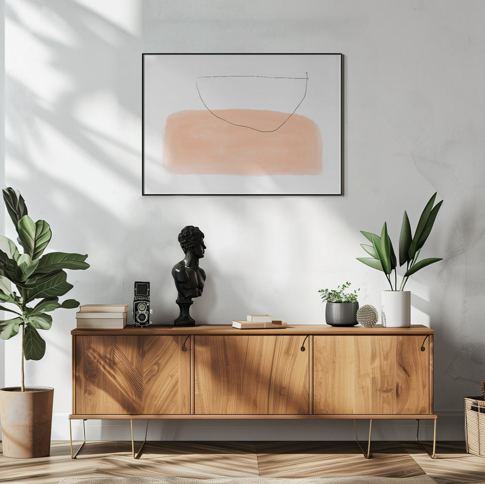 Bowl on Peach Canvas | Poster