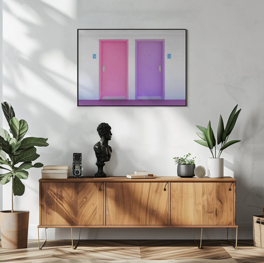 Pink and Purple Doors at the Saguaro | Poster
