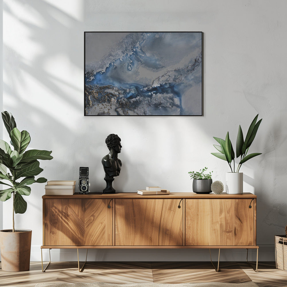 Abstract GRIJSblauw - Arctische wateren | Poster