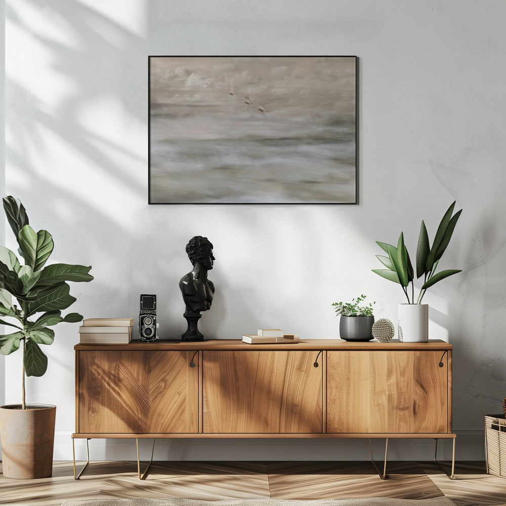 Swans over sea | Poster