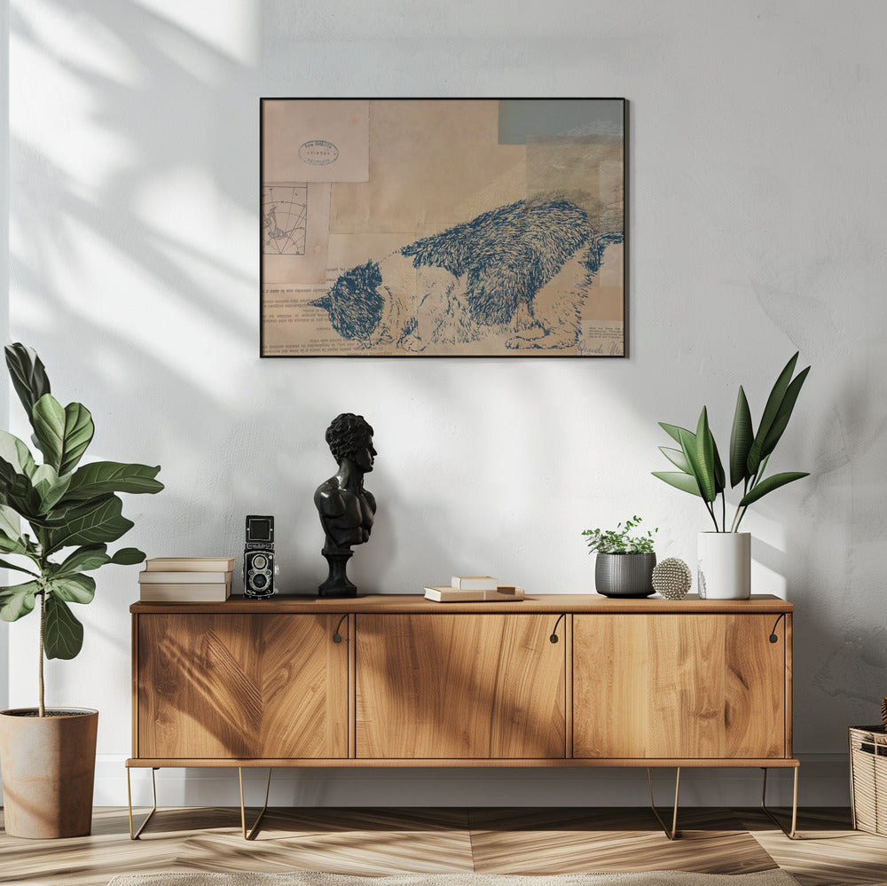 Curious Cat Collage | Poster