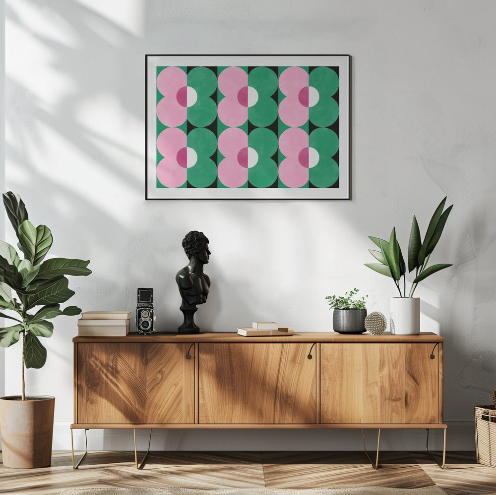 Bloemengeometrievormen | Poster