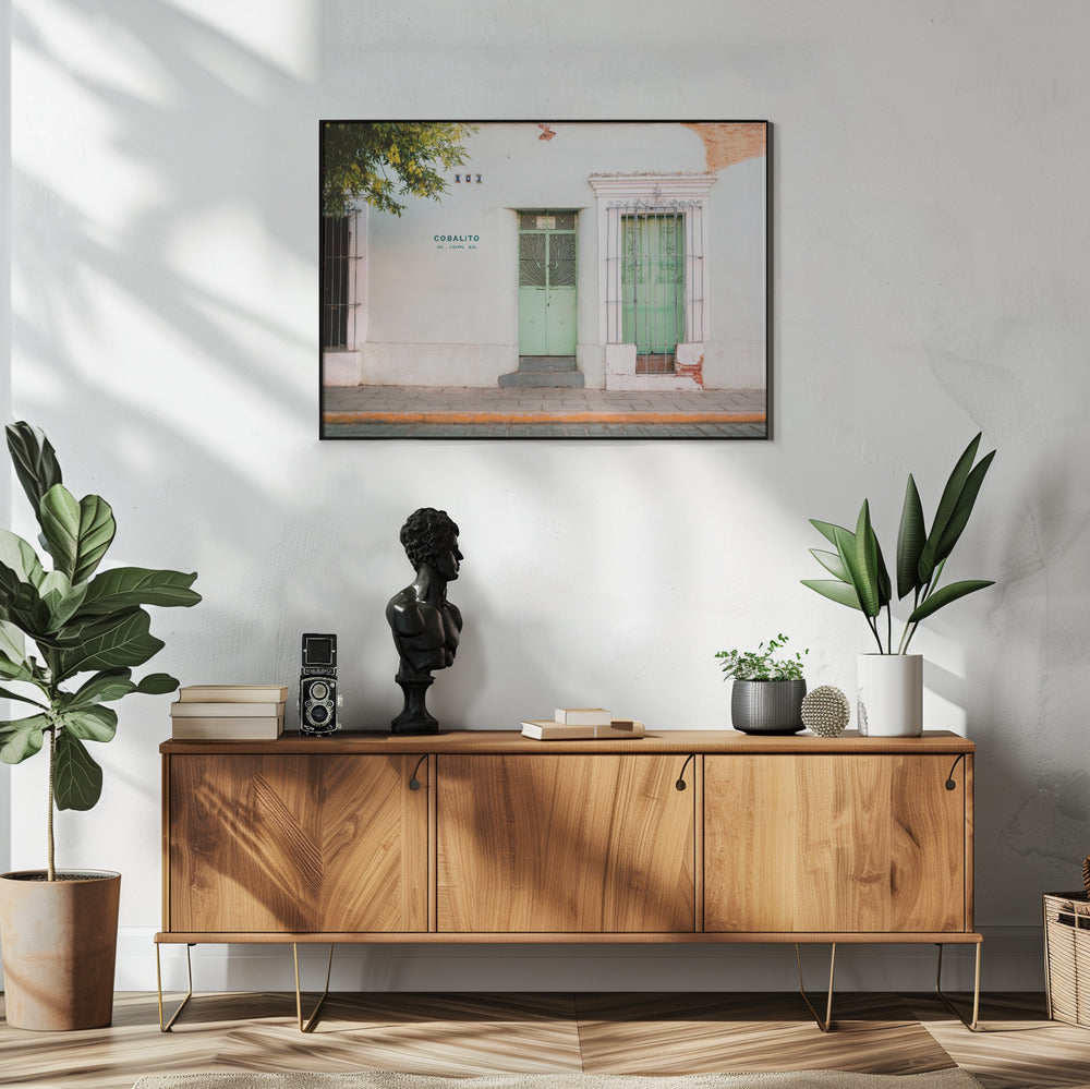 Oaxacan street | Colorful pastel Mexico photography | Poster