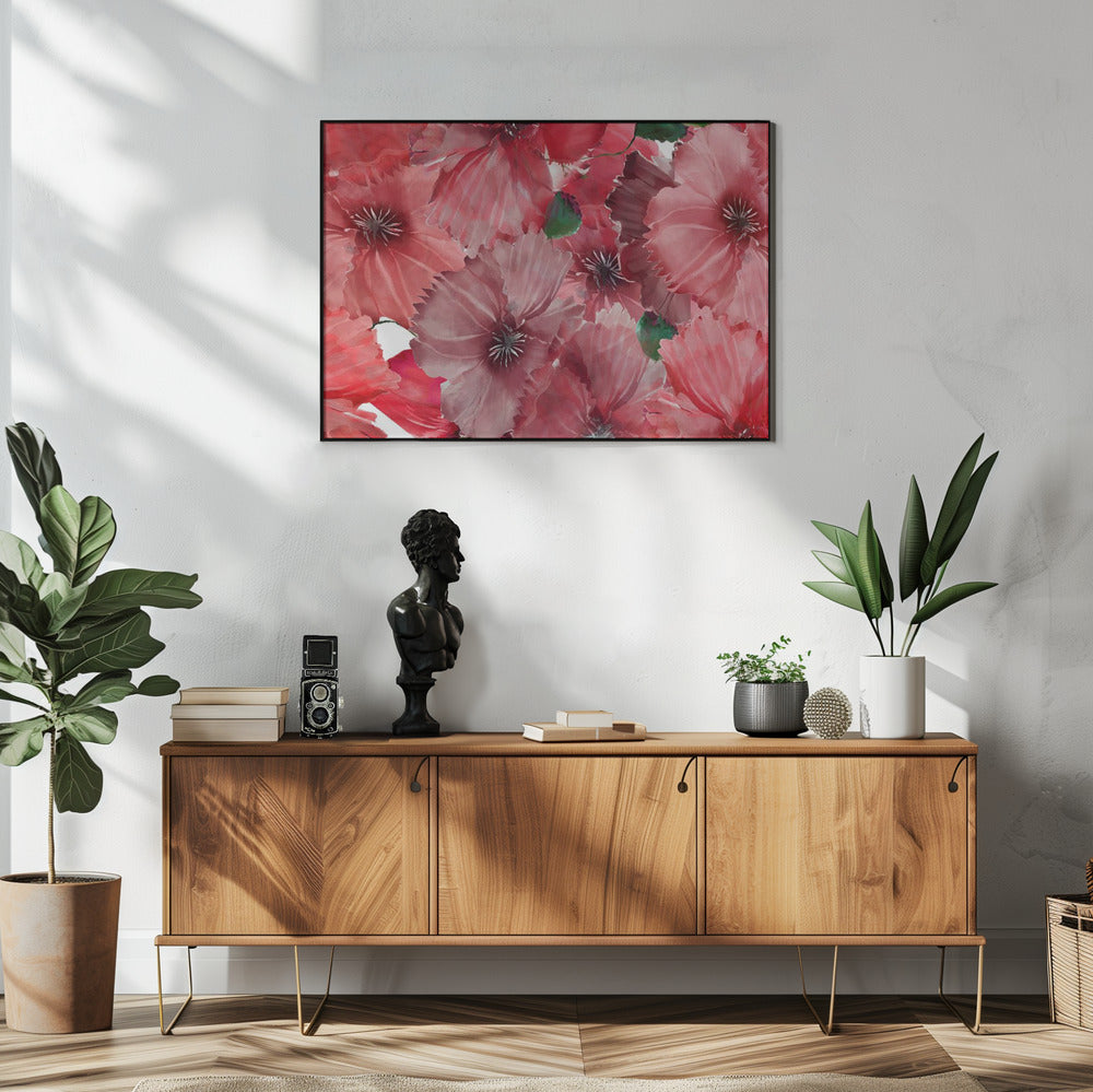 Grote rode bloemen 2 | Poster