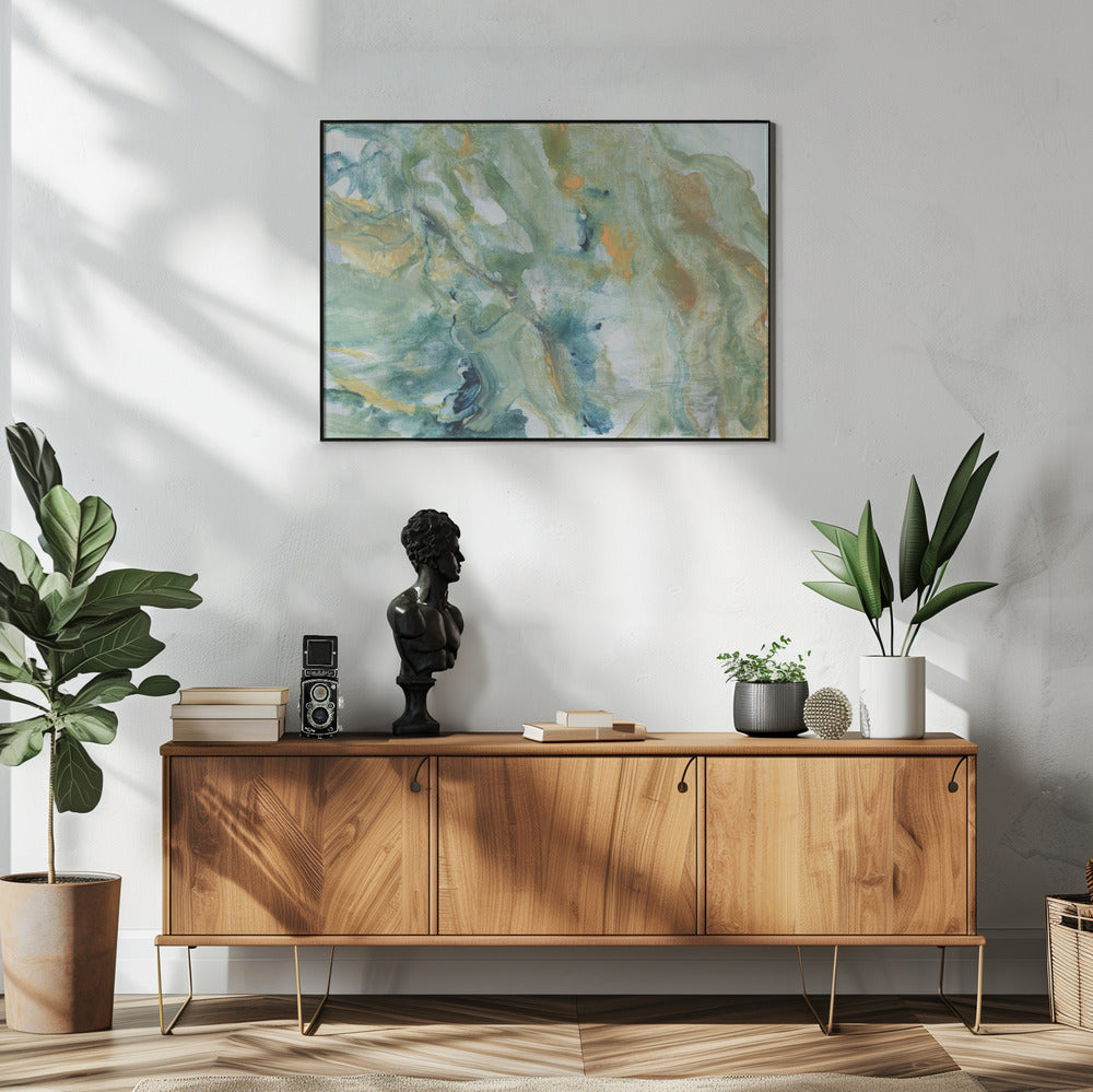 Blauwe abstracte vormen | Poster