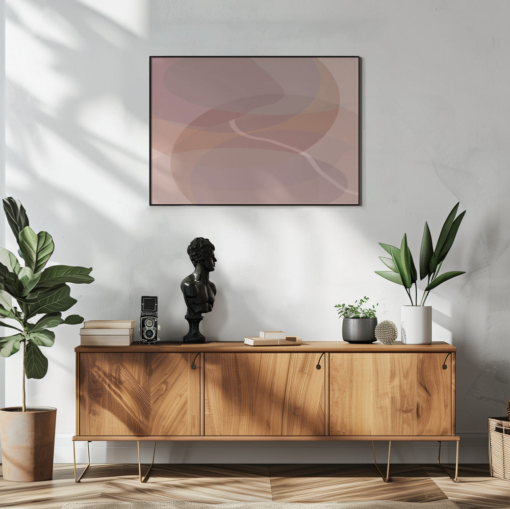 Dusty Rose Vormen 1 | Poster