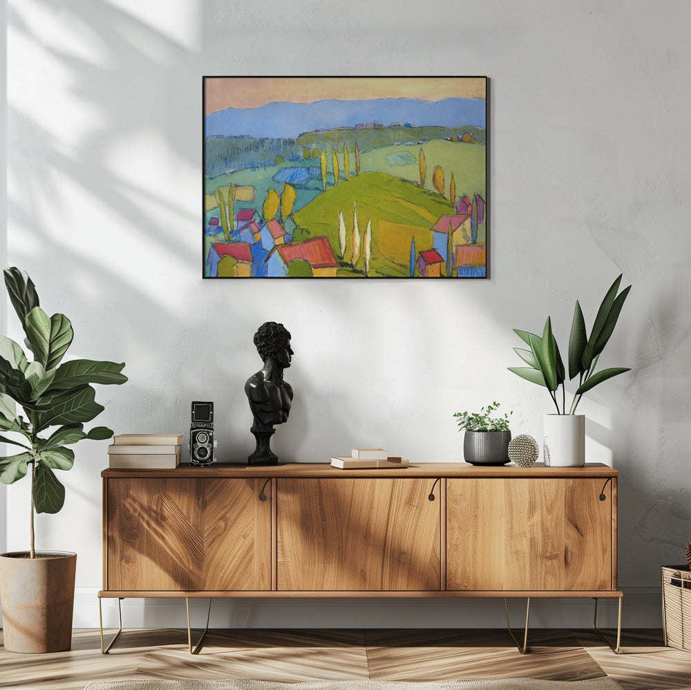 Kleurrijk heuvellandschap | Poster