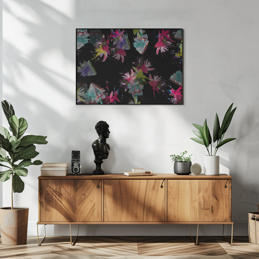 Neon bloemenmix | Poster