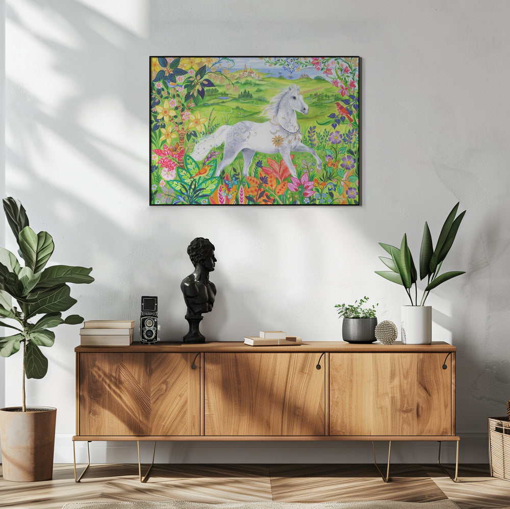 Majestueus wit paard | Poster