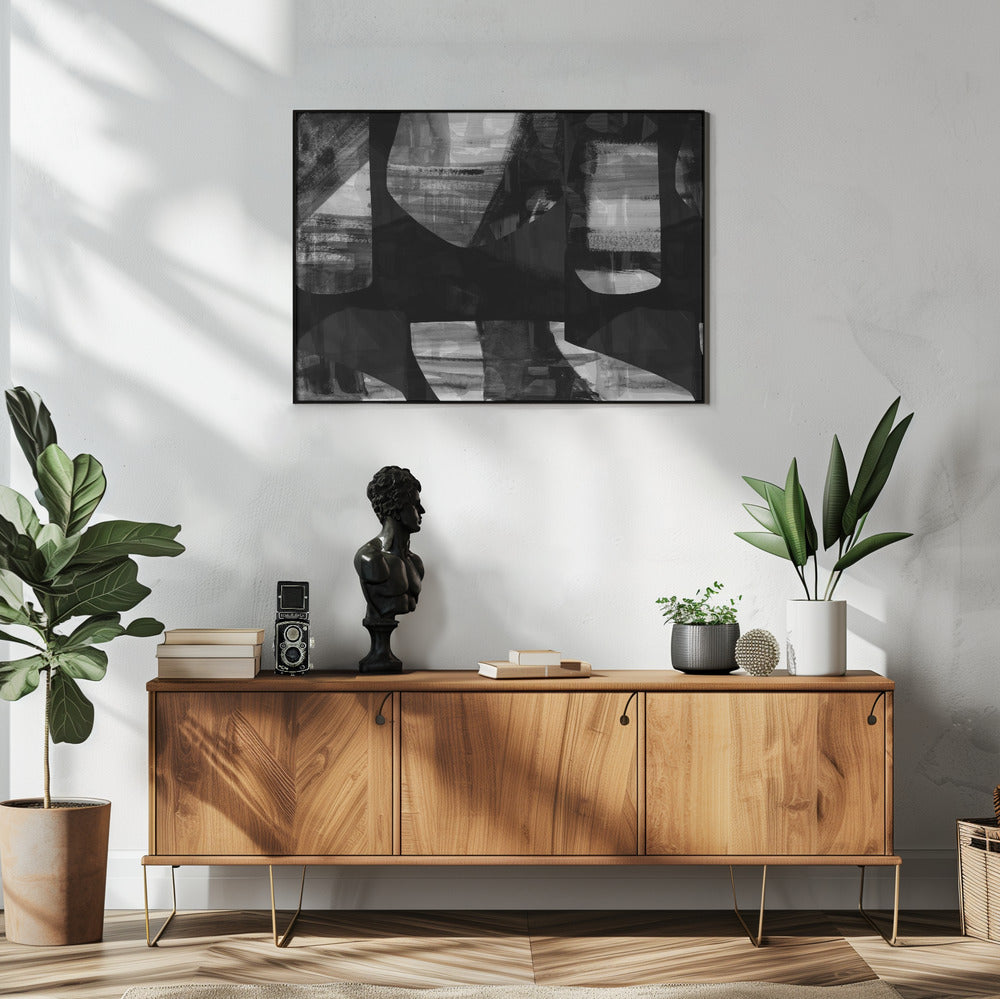 Abstract Black Night Shapes 2 | Poster