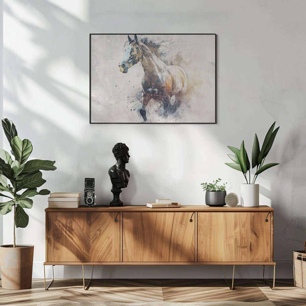 Paardendier Vintage Kunstillustratie Muurkunst 09 | Poster