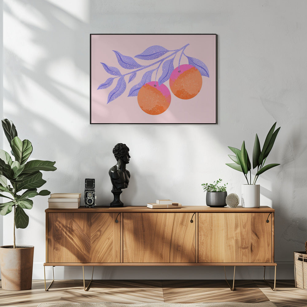 Abstracte oranje tak | Poster
