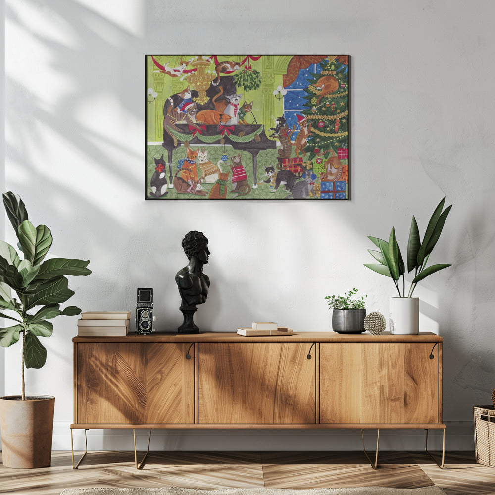 Katten spelen piano | Poster