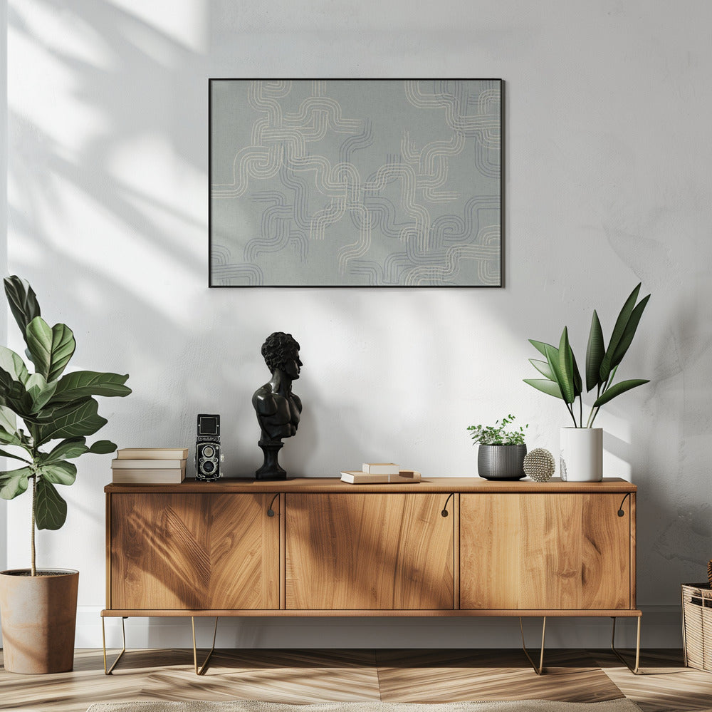 Kalmerende essentials sporen betonblauw | Poster