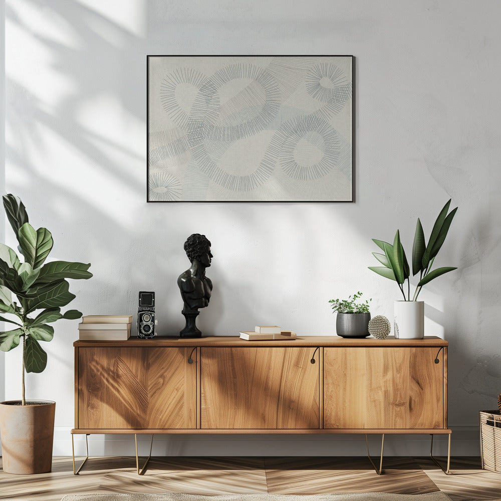 kalmerende essentials Gebogen lijnen blauw | Poster