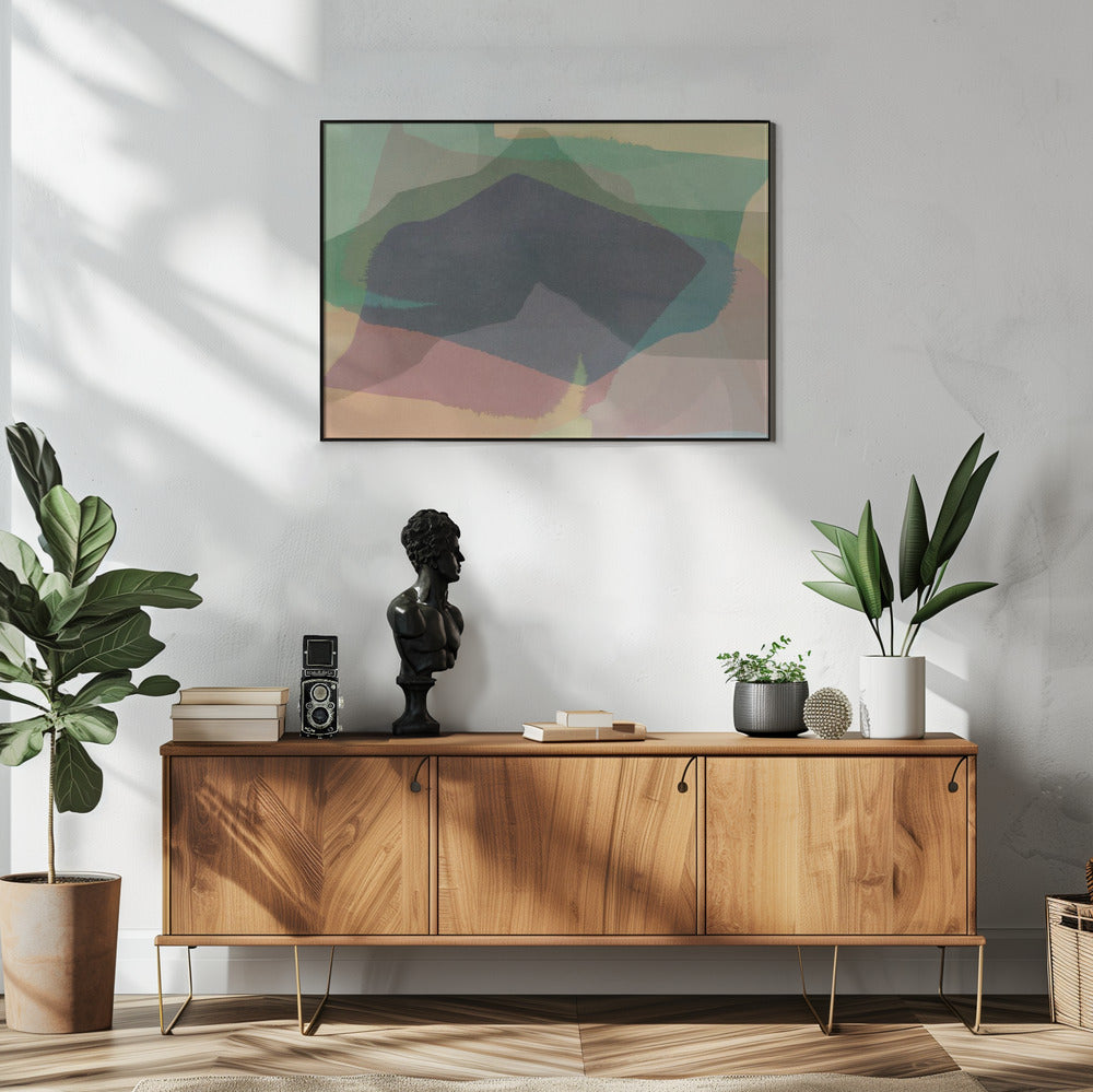 Abstract gedompeld landschap 6 | Poster